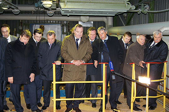 D.O. Rogozin and G.S. Poltavchenko at the new ice basin of the Krylov State Research Centre 